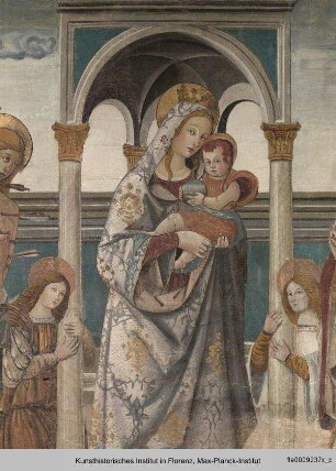 Madonna di Loreto umgeben von zwei Engeln und den Heiligen Sebastian und Rochus von Montpellier