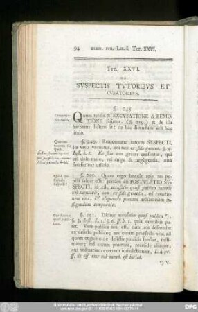 Tit. XXVI. De Suspectis Tutoribus Et Curatoribus.