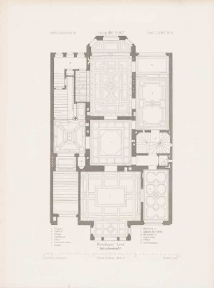 Wohnhaus Lent, Berlin: Grundriss (aus: Architektonisches Skizzenbuch, H. 182/5, 1883)