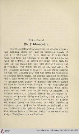 Drittes Kapitel: Die Friedensjahre