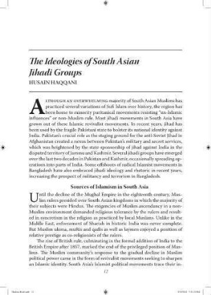 The ideologies of South Asian Jihadi groups