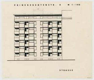 Wohnhäuser Prinzregentenstraße 8 / Güntzelstraße 9, Berlin-Wilmersdorf: Ansicht 1:100