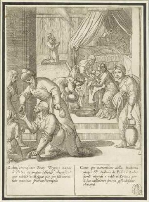 Die Geburt des Antonius Abbas (Blatt 1 der Folge zum Leben des Antonius Abbas)