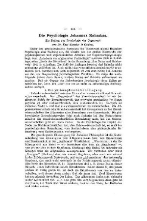 Die Psychologie Johannes Rehmkes : ein Beitrag zur Psychologie der Gegenwart