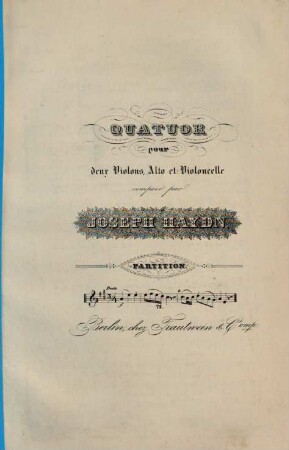 Partition des quatuors. 75. [H 3,18]. - 18 S. - Pl.-Nr. 874