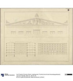 Berlin, Kupfergraben. Packhof. Ansicht des Niederlagsgebäudes nach der Hofseite