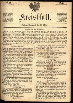 Ausgabe vom Samstag, den 16. März 1872.