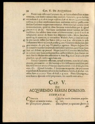 Cap. V. De Acquirendo Rerum Dominio.