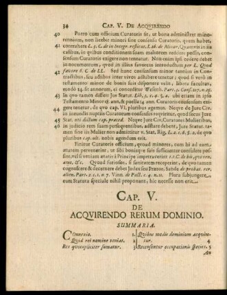 Cap. V. De Acquirendo Rerum Dominio.