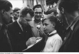 Besuch von Nikolai Michailow, 1. Sekretär des Komsomol, in Sachsen, Mai 1951
