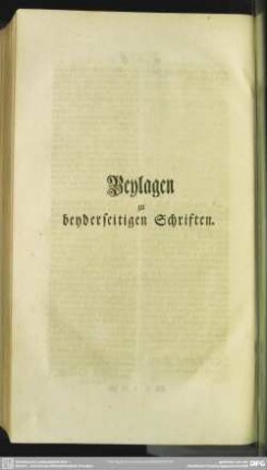Beylagen zu beyderseitigen Schriften