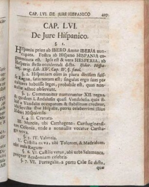 Cap. LVI. De Jure Hispanico.