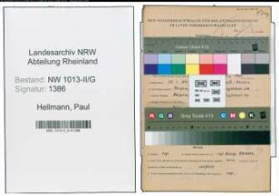Entnazifizierung Paul Hellmann , geb. 22.01.1891 (Arbeiter)
