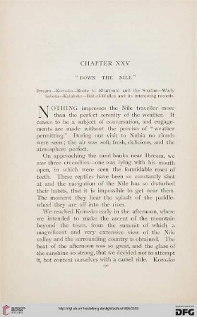 Chapter XXV: "Down the Nile"