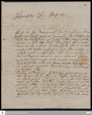 Brief von Hieronymus Freyer an August Hermann Francke.