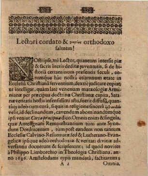 Venenum Mataeologiae Arminianae, per Praecipua Doctrinae Christianae Capita diffusum, assertionibus nonnullis, Apologiae Remonstrantium, quae Anno MDCXXX. in lucem prodiit, oppositis, & ad disputandum publice propositis Altdorfi[i] Noricorum d. 31. Ian. Anni MDCXCIV. impugnabitur Sub Praesidio Christophori Sonntagii ... a Respondente Georgio Casparo Klauer, Schleusinga-Hennebergico