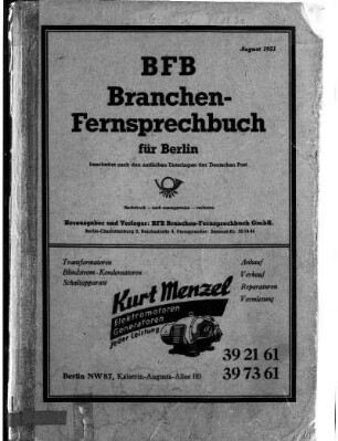 1951: Amtliches Fernsprechbuch für Berlin