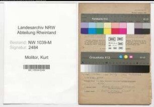 Entnazifizierung Kurt Molitor , geb. 25.11.1906 (Angestellter)