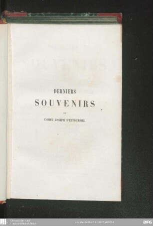 Derniers souvenirs