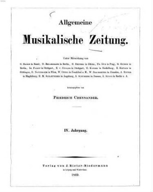 Allgemeine musikalische Zeitung. 4. 1869