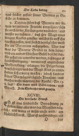 XCVIII. Die dreyfache Brunst.