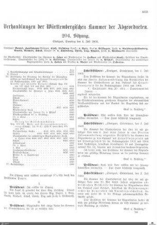 204. Sitzung, Stuttgart, 4.7.1903