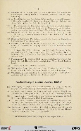 Handzeichnungen neuerer Meister, Bücher (Nr. 116-217)