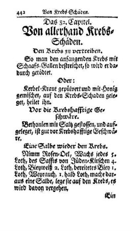 Das 32. Capitel. Von allerhand Krebs-Schäden.