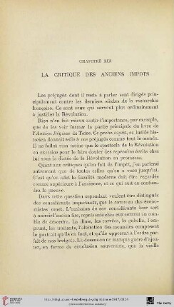 Chapitre XIII. La critique des Anciens impots