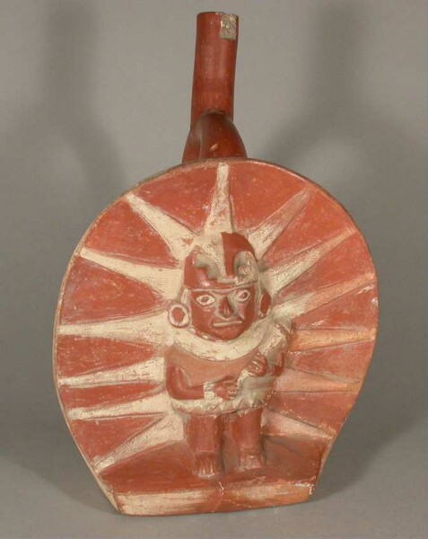 Relief: anthropo-zoomorphic figure with a corona