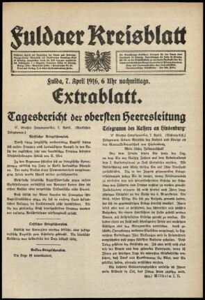 Ausgabe vom Freitag, den 07. April 1916.