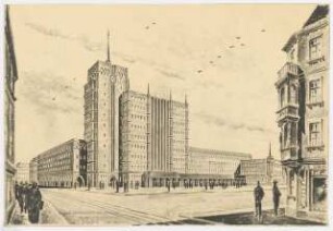 Rathaus, Bochum: Perspektivische Ansicht Ideenskizze