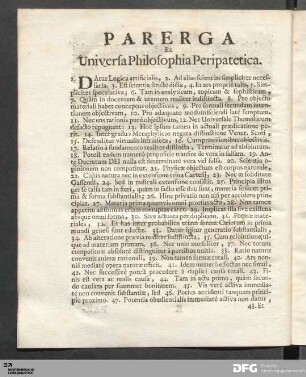 Parerga ex Universa Philosophia Peripatetica