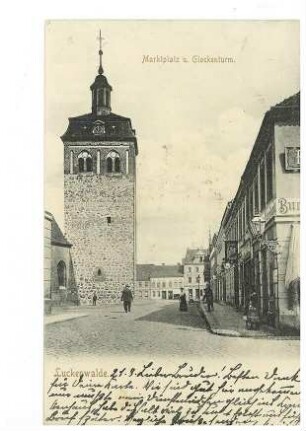 Marktplatz und Glockenturm in Luckenwalde