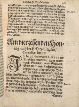 Am vierzehenden Sontag nach der H. Dreyfaltigkeit, Euangelium Luc. xvij.