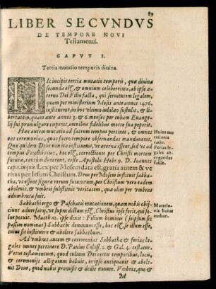 Caput I. Tertia mutatio temporis divina.