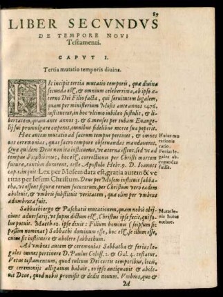 Caput I. Tertia mutatio temporis divina.