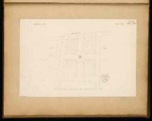 Gefallenendenkmal, Stendal Monatskonkurrenz März 1875: Lageplan; Maßstabsleiste