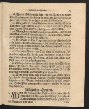 Allmosen-Herren.