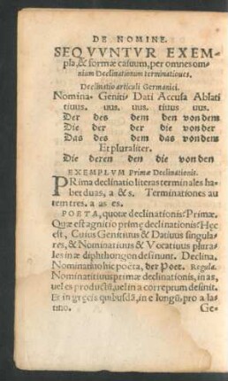 Sequuntur Exempla, & formae casuum, per omnes omnium Declinatium terminationes.