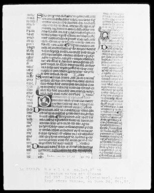 Digestum vetus mit Glosse — Initiale D (irimitur), darin Kopf eines Mannes, Folio 297recto