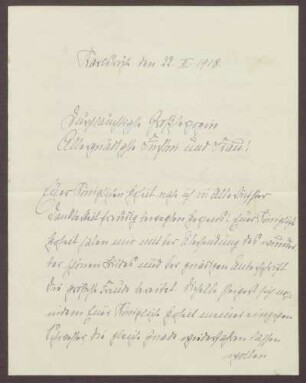 Schreiben von Elisabeth von Esebeck an Großherzogin Luise von Baden; Dankbarkei für die Übersendung von Andenken