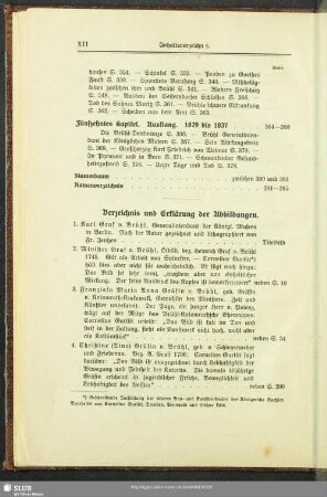 Verzeichnis und Erklärung der Abbildungen