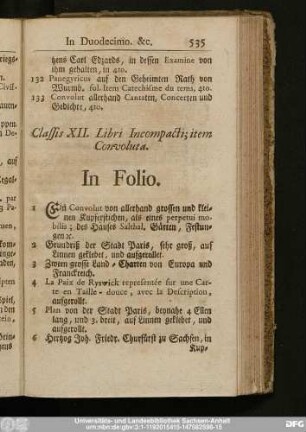 Classis XII. Libri Incompacti; item Convoluta.
