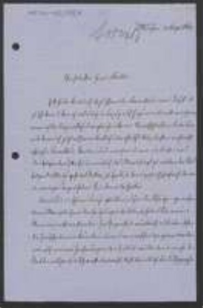 Brief von Paul Günther Lorentz an Unbekannt