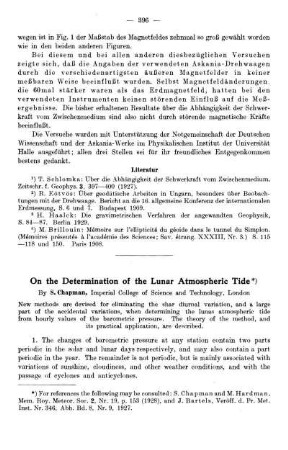 On the determination of the lunar atmospheric tide