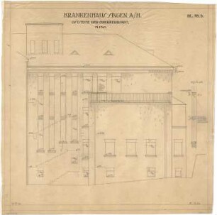 Billing, Hermann; Singen; Krankenhaus - Operationsabteilung, Ostfassade (Ansicht)