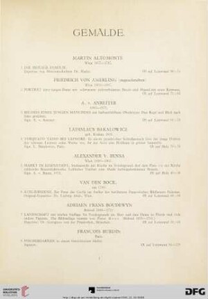 Gemälde (Nr. 1-151)