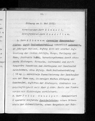 Sitzung am 3. Mai 1921.