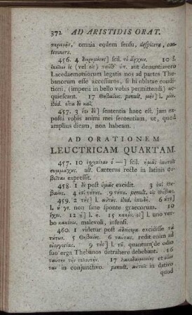 Ad Orationem Leuctricam Quartam.